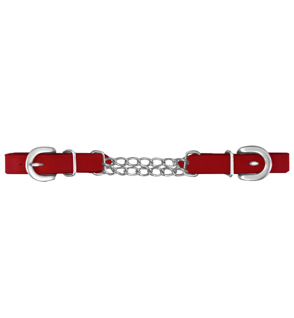 Western Double Chain Curb Leather Strap
