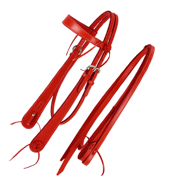 Leather Horse Headstall With Reins